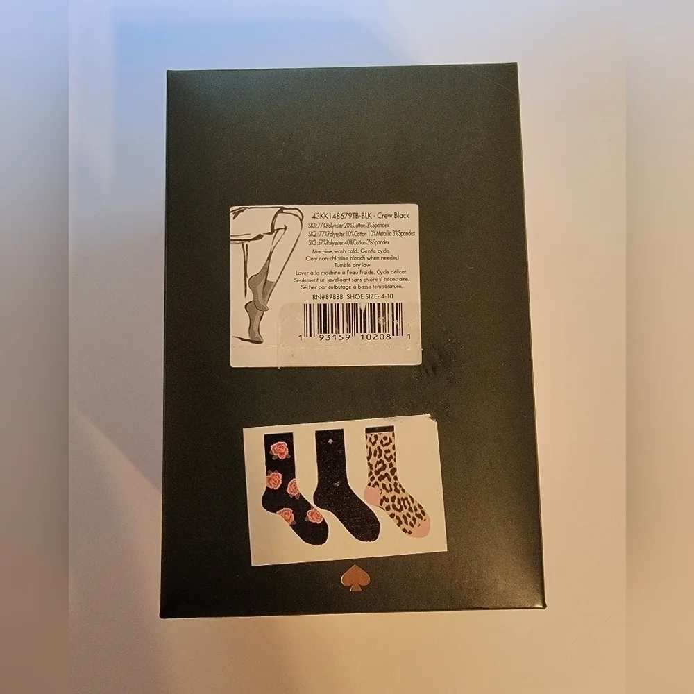 Kate Spade Boxed Set of 3 Pairs of Ladies Socks